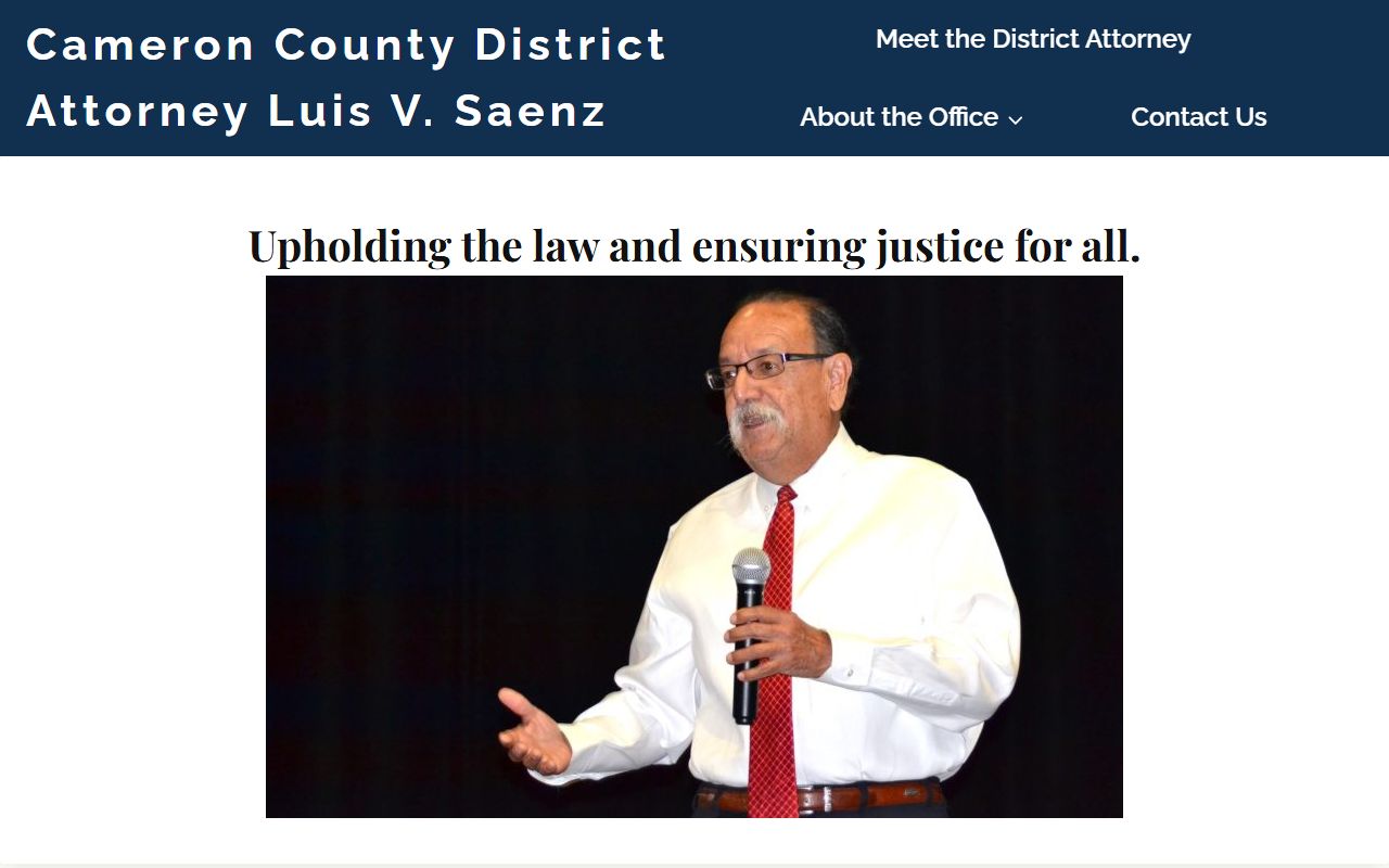 Cameron County District Attorney page tied to arrest records and criminal prosecution