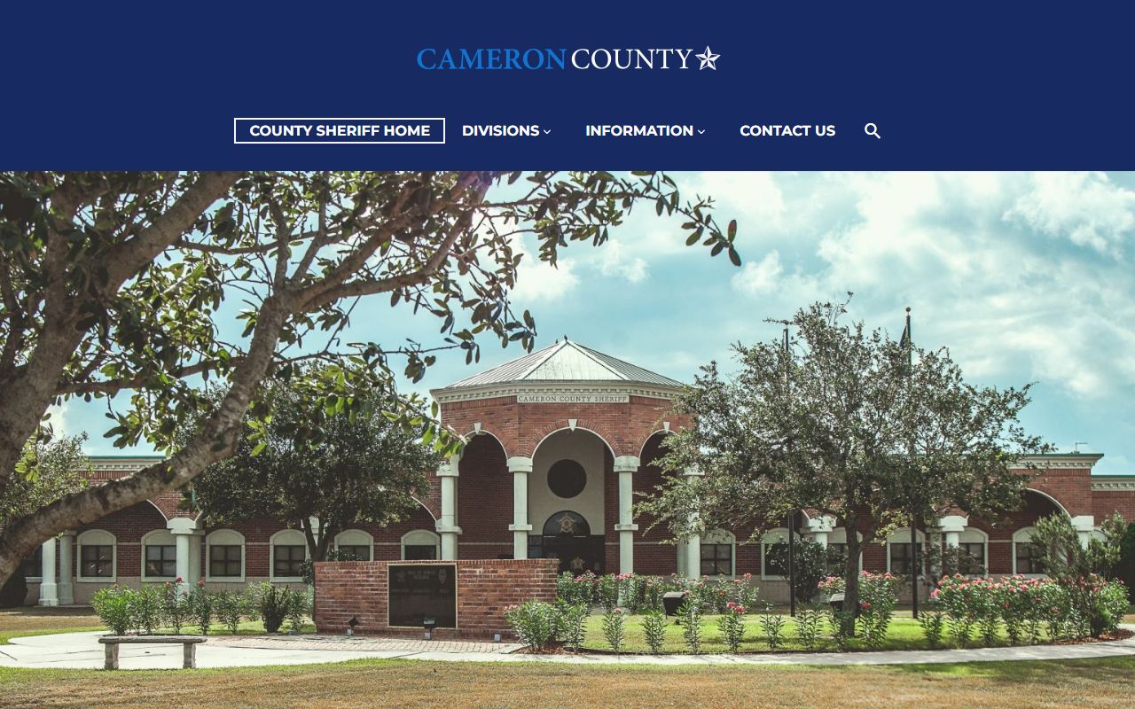 Cameron County Sheriff's Office home page used for inmate records and jail roster court records